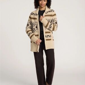 Pendleton Westerley Tan and Brown Geometric Cardigan
